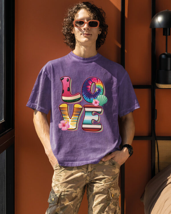 TL TS OLD PUR DTG 0130 A MEN Męska koszulka oversize <br>Letnie Love - efekt sprania