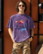 Męska koszulka oversize <br>Love Art - efekt sprania