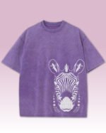 Damska koszulka oversize <br>Zebra, edycja Midnight - efekt sprania