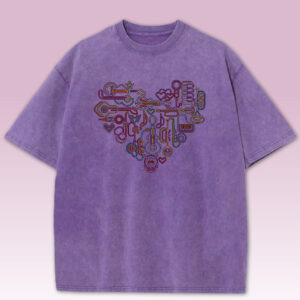 TL TS OLD PUR DTG 0531 A Damska koszulka oversize Muzyczne Serce Męska koszulka oversize Muzyczne Serce
