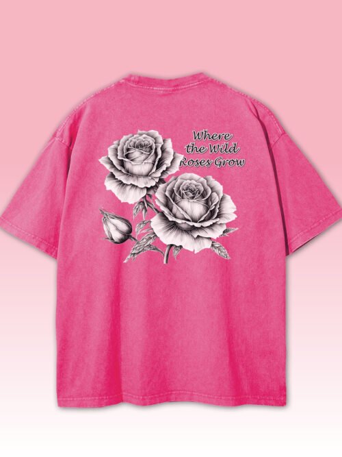 Męska koszulka oversize Wild Roses