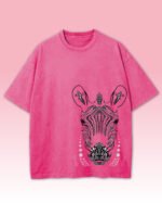 Męska koszulka oversize <br>Zebra, edycja White - efekt sprania