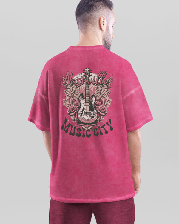 TL TS OLD ROS DTG 0613 B MEN Męska koszulka oversize <br>Nashville - Music City - efekt sprania