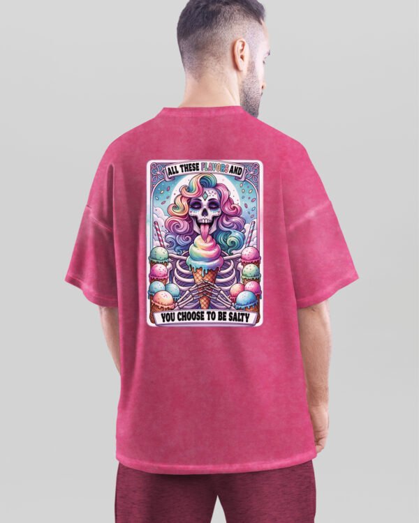 Męska koszulka oversize <br>All These Flavors - efekt sprania