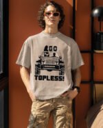 Męska koszulka oversize <br>Go Topless - efekt sprania