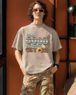 Męska koszulka oversize <br>Life is Good - efekt sprania