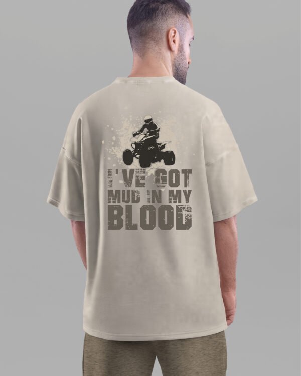 Męska koszulka oversize <br>Mud in my Blood - efekt sprania