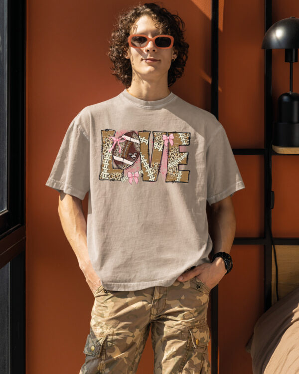 TL TS OLD SAN DTG 0254 A MEN Męska koszulka oversize <br>Love Football - efekt sprania