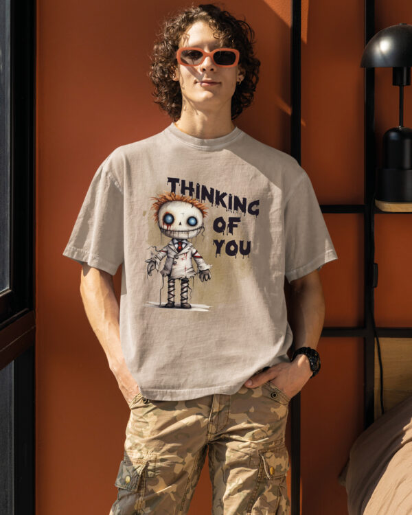 TL TS OLD SAN DTG 0270 A MEN Męska koszulka oversize <br>Thinking of You - efekt sprania