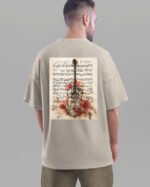 Męska koszulka oversize <br>Muzyczna Dusza - efekt sprania