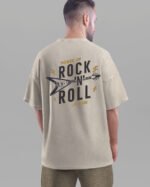 Męska koszulka oversize <br>Power of Rock and Roll - efekt sprania