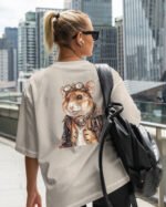 Damska koszulka oversize <br>Chomik Steampunk - efekt sprania
