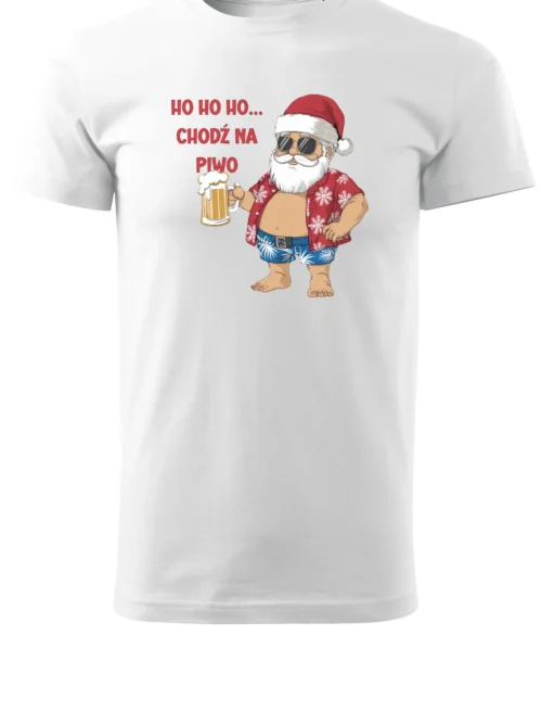 Świąteczna Koszulka “Ho Ho Ho… Chodź na Piwo – Mikołaj” – Unisex