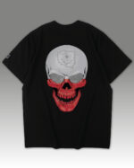 HYB 0002 Tshirt Oversize Black Koszulka oversize Biało-Czerwona Symbolika - nadruk hybrydowy