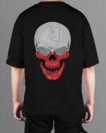 HYB 0002 Tshirt Oversize Black2 Koszulka Gruba Premium <br>Biało-Czerwona Symbolika - nadruk hybrydowy