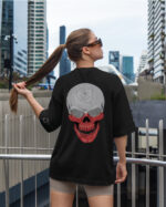 HYB 0002 Tshirt Oversize Black3 Koszulka Gruba Premium <br>Biało-Czerwona Symbolika - nadruk hybrydowy