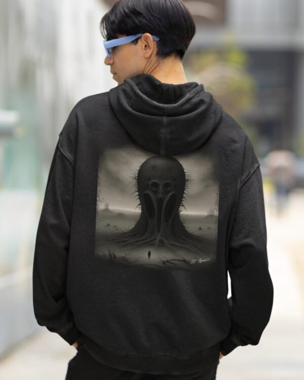 Bluza oversize z kapturem czarna <br>Mroczne drzewo, surrealizm <br>Inspiracja Beksińskim - M. Byai