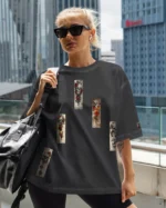 Koszulka oversize czarna <br>Czaszki i kwiaty <br>- Edycja Limitowana