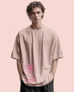 PLO 001PINK Tshirt Oversize Pink2 Koszulka Gruba Premium <br>Allergic to Humans