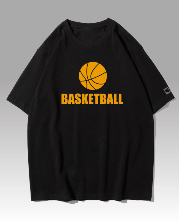 PLO 002ORANGE Tshirt Oversize Black Koszulka Gruba Premium <br>Basketball – nadruk z zamszu