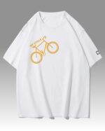 PLO 004ORANGE Tshirt Oversize White Koszulka Gruba Premium <br>Be Cycle - nadruk z zamszu