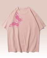 Koszulka oversize <br>Lekkość Motyla - nadruk z zamszu