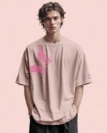 Koszulka oversize <br>Lekkość Motyla - nadruk z zamszu