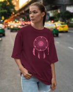 Koszulka oversize <br>Łapacz Snów - nadruk z zamszu