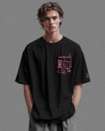 Koszulka oversize <br>The Flirty One - nadruk z zamszu