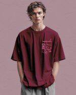 Koszulka oversize <br>The Flirty One - nadruk z zamszu