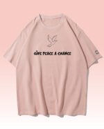 Koszulka oversize <br>Give Peace a Chance - nadruk silikonowy