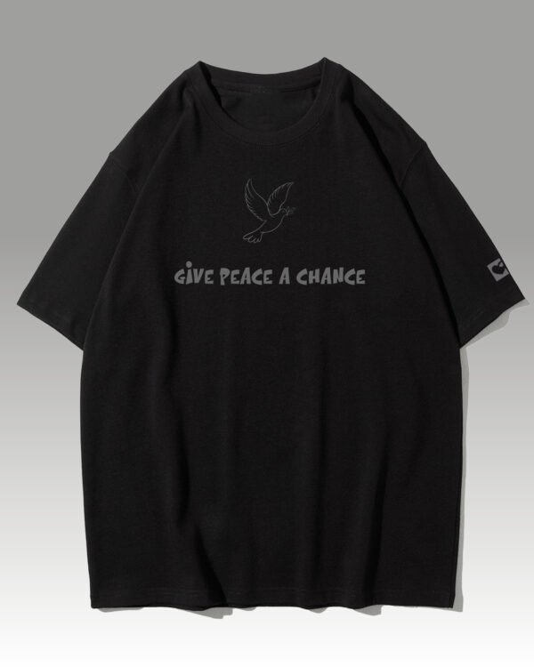 Koszulka oversize <br>Give Peace a Chance - nadruk silikonowy