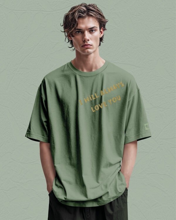 Koszulka oversize <br>I will always Love You - nadruk brokatowy
