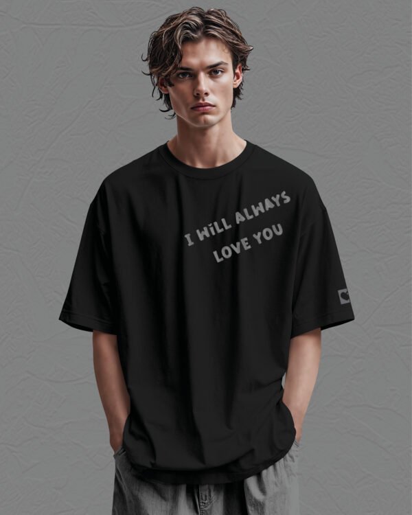 Koszulka oversize <br>I will always Love You - nadruk brokatowy