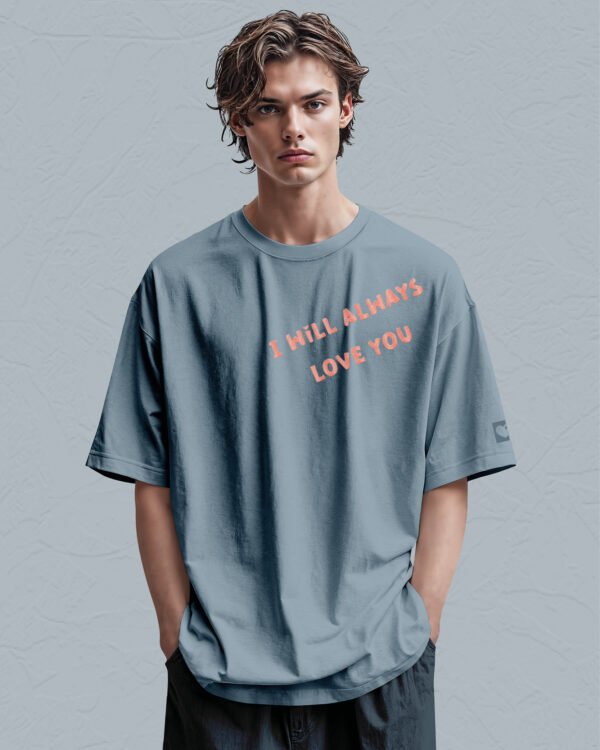 Koszulka oversize <br>I will always Love You - nadruk brokatowy