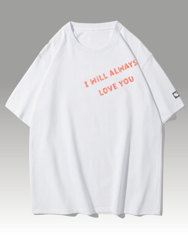 Koszulka oversize I will always Love You - nadruk brokatowy