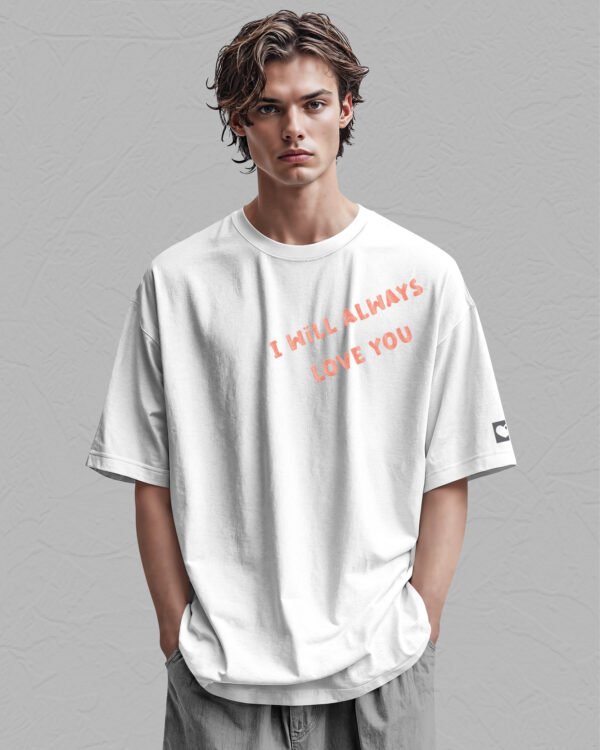 Koszulka oversize <br>I will always Love You - nadruk brokatowy