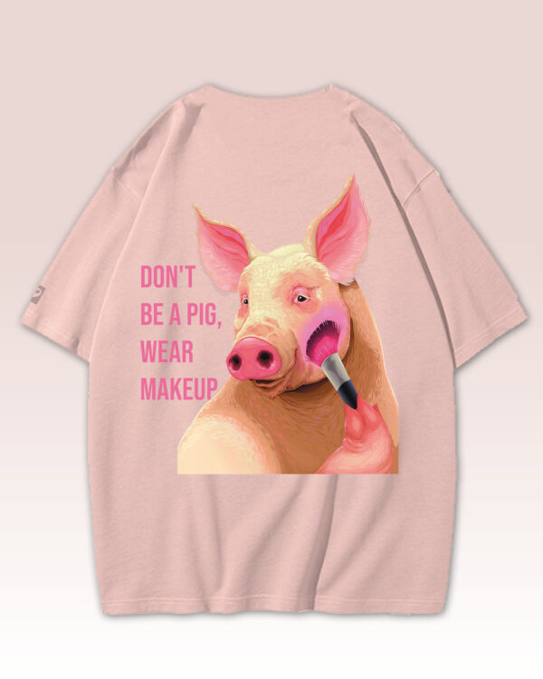 TL0449BIG Tshirt Oversize Pink2 Damska koszulka Gruba Premium <br>Don't be a Pig