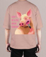 TL0449BIG Tshirt Oversize Pink22 Męska koszulka Gruba Premium <br>Don't be a Pig