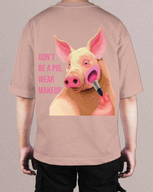 TL0449BIG Tshirt Oversize Pink22 Męska koszulka Gruba Premium <br>Don't be a Pig