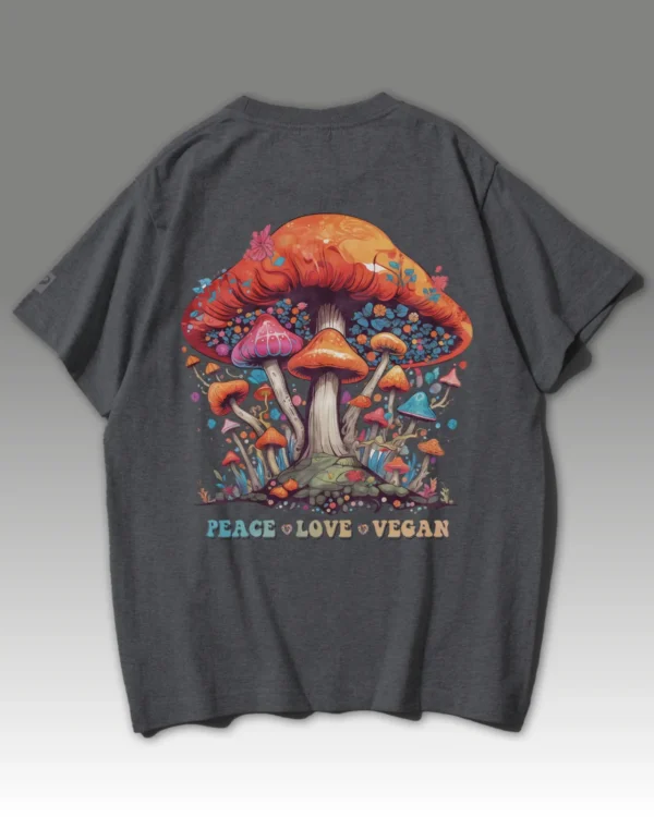 Damska koszulka oversize <br>Peace Love Vegan