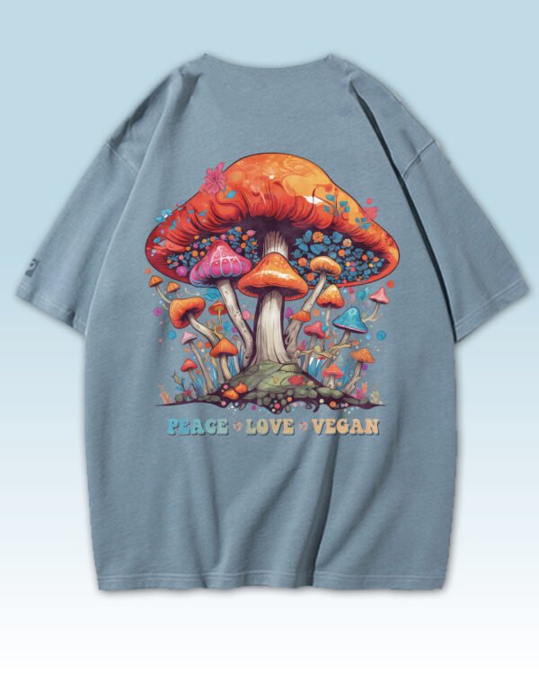 Damska koszulka oversize <br>Peace Love Vegan