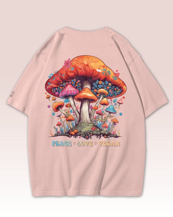 Damska koszulka oversize <br>Peace Love Vegan