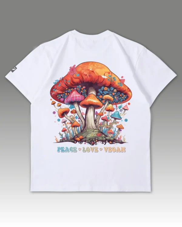 Damska koszulka oversize <br>Peace Love Vegan