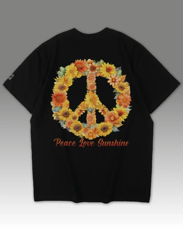 Damska koszulka oversize <br>Peace Love Sunshine
