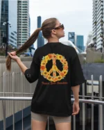 Damska koszulka oversize <br>Peace Love Sunshine