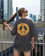Damska koszulka oversize <br>Peace Love Sunshine