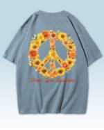 Damska koszulka oversize <br>Peace Love Sunshine