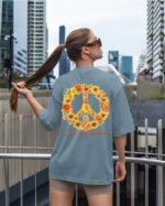 Damska koszulka oversize <br>Peace Love Sunshine