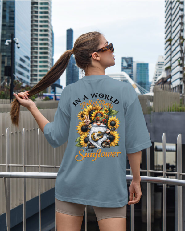 TL0453 2BIG Tshirt Oversize Peackock Blue23 Damska koszulka Gruba Premium <br>Be a Sunflower